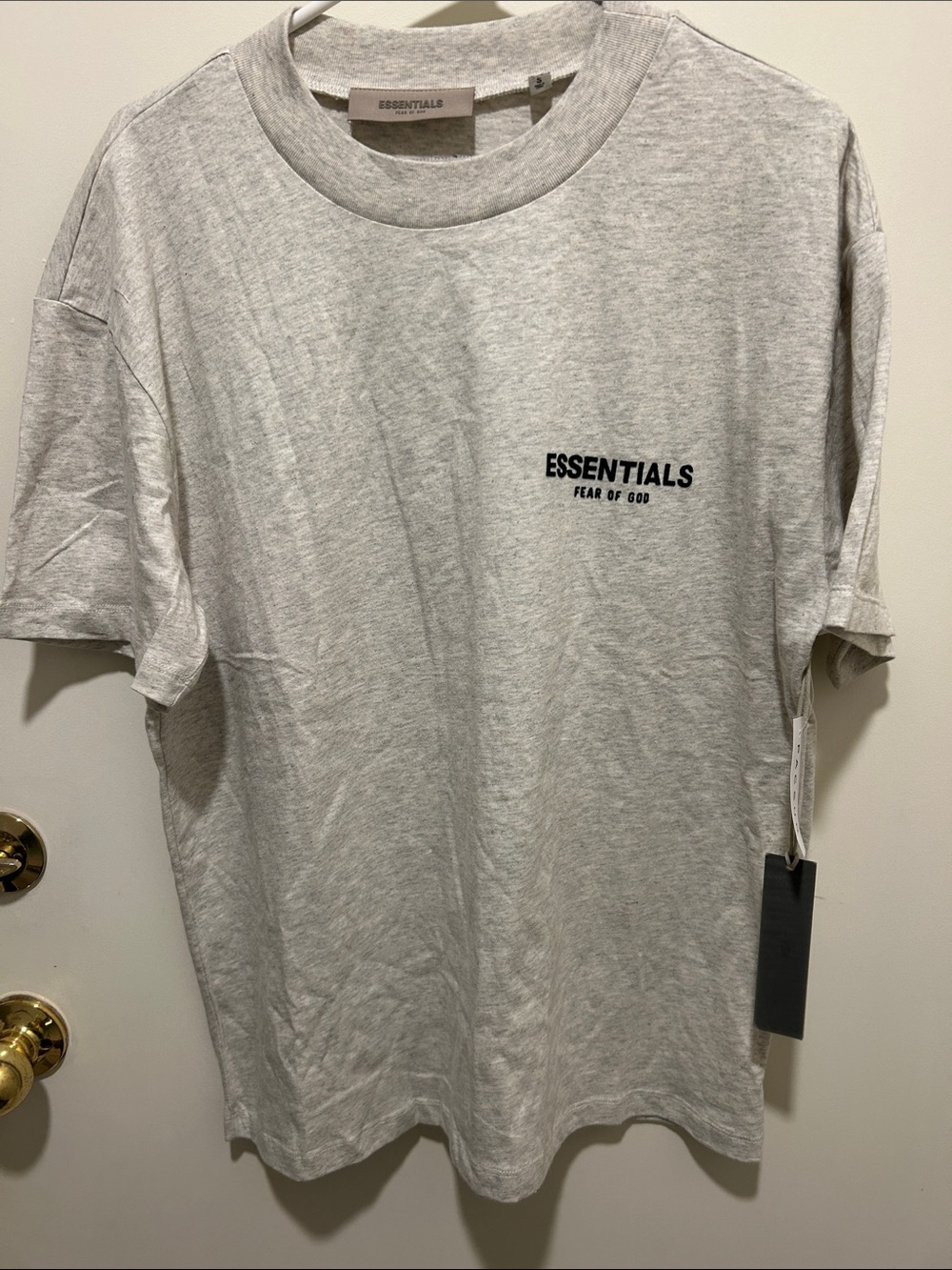 Fear of God Essentials Light Gray Logo Tee